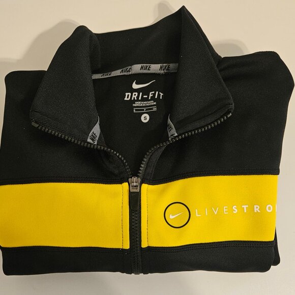 Nike Jacket Mens Small Black Yellow Full Zip Heavyweight Live Strong - Picture 5 of 5
